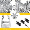 RNSSEZ Snowflake Christmas Tree Topper Decorations, 3D Silver Glittered with