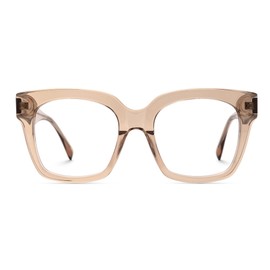 Zeelool Glasses Frame for Women, Square Eyeglasses Eyewear Frame with Clear Lens & Spring Hinges Willard ZJGA918675-01