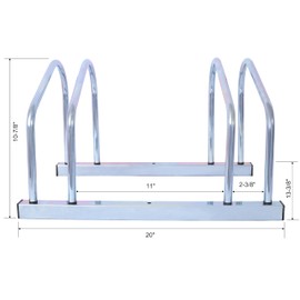 LJLB Organize Your Space with a Floor Bike Stand, Holds 2 Bikes for 22-28" Wheels, Max Tire Width 2.15", Silver