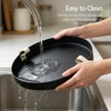 HARLIANGXY Decorative Round Tray Ø 28CM, Valet Tray with Leather-padded,