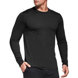 Boyzn 5 Pack Long Sleeve Shirts for Men, Dry Fit Moisture Wicking Workout Gym Tee Shirts, Quick Dry UV UPF 50+ Sun Protection T-Shirts for Running 5P06-Black-M