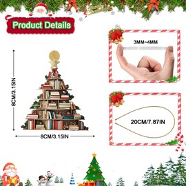 Christmas Ornaments 2024, Album Books Christmas Hanging Ornaments, Book Lovers Christmas Tree Ornaments, Christmas Decorations Holiday Party Home Decor Book Lovers Ornaments Bookworm