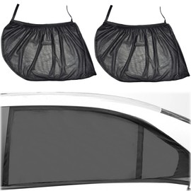 2 Stück Auto Sonnenschutz Baby, Auto Sonnenschutz Seitenscheibe, mit UV Schutz, Universal Auto, Schwarz