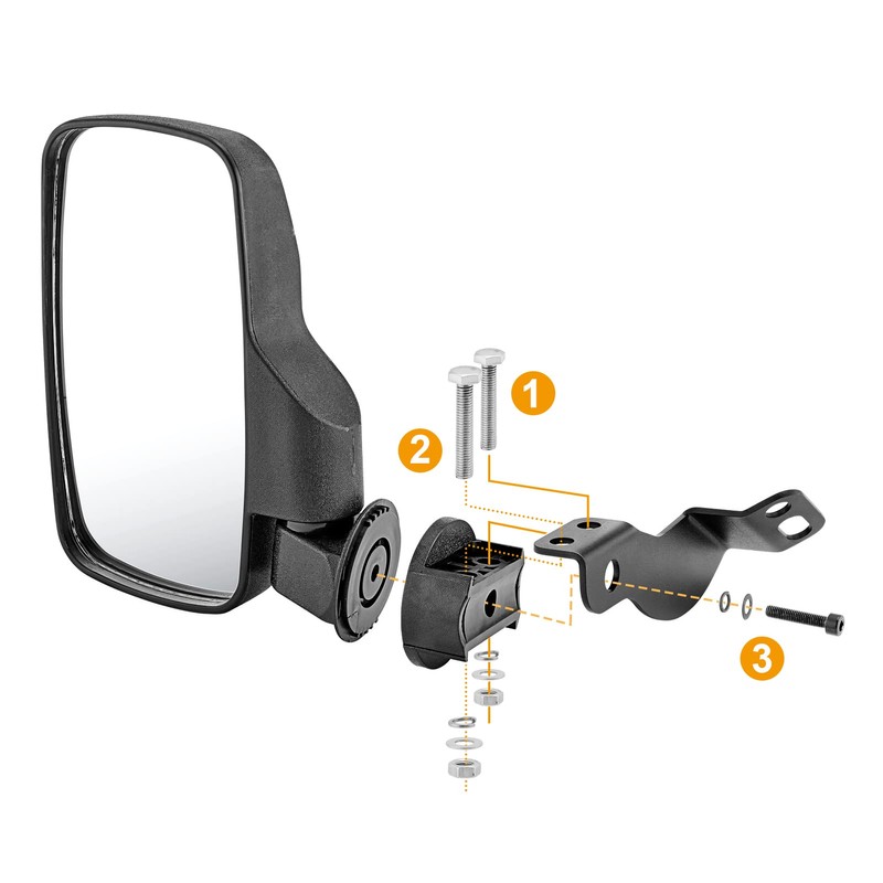 Wsays Side Rear View Mirrors Kit Compatible with Polaris General