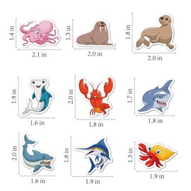 100 Pieces Sea Animals Stickers for Kids, Waterproof Fish Stickers for Water Bottles, Scrapbook, Laptop, Skateboard, Computer Stickers for Teens, Girls