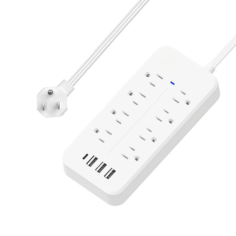 FANDBO 12 en 1 Regleta Multicontacto Extension USB, con 8