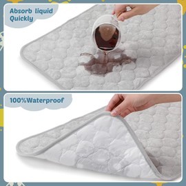 Nicoone Waterproof Changing Mat Liners Quilted,3PCS Bamboo Terry Surface Diaper Changing Pad Liner,Washable Reusable Diaper Changing Liners for Home Outdoor Travel