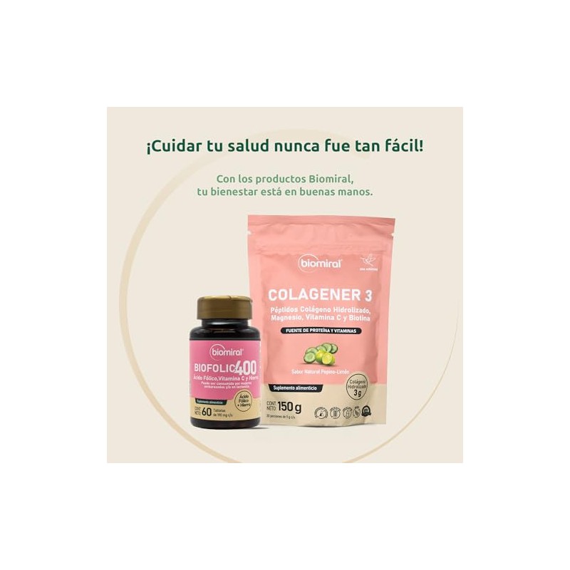 Biomiral Biofolic-400 Multivitaminico Mujer, 60 Tabletas