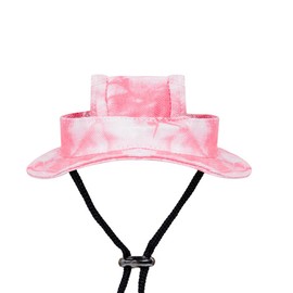 Dogs and Cats Sunshade Anti-Strangulation Hat Anti-Peeling Ears Adjustable Rope Buckle Bucket Hat Pet Supplies (Bright Pink, Large)