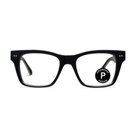LOOK OPTIC Cosmo Progressive Reader - Stylish Unisex Reading Glasses, Prescription-Quality (1, Black)
