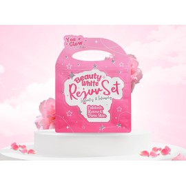 You Glow Beauty White Rejuv Set, Exfoliating Skin Care Kit, Instant Firming and Renewal Treatment, Pink