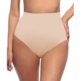FeelinGirl Tummy Control Shapewear for Women Mid-Waisted Stomach Shapewear Faja Body Shaper Womens Underwear Light Skin XX-Large