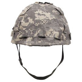 MFH Plastic Helmet with Woodland Camo Cloth Cover