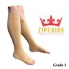 Ziperior Open Toe Inside Leg Calf Zipper 30-40 mmHg Grade