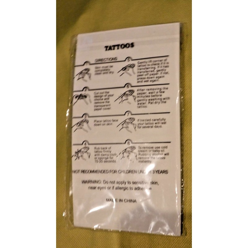 Shegazzi 62 ASSORTED Sheets Wolf Lion Skeleton Temporary Tattoos