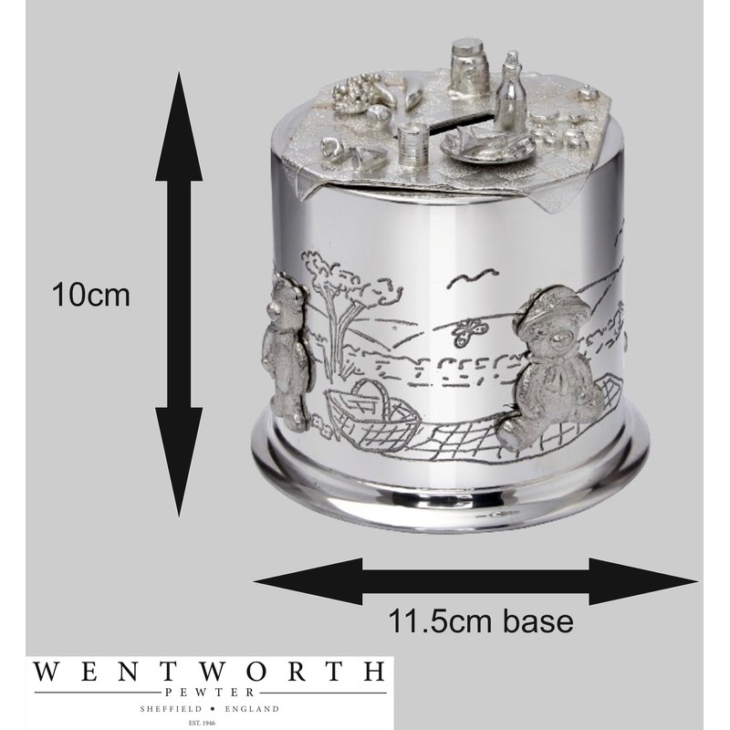 Wentworth Pewter - Teddy Bears Picnic Pewter Money Box, Baby