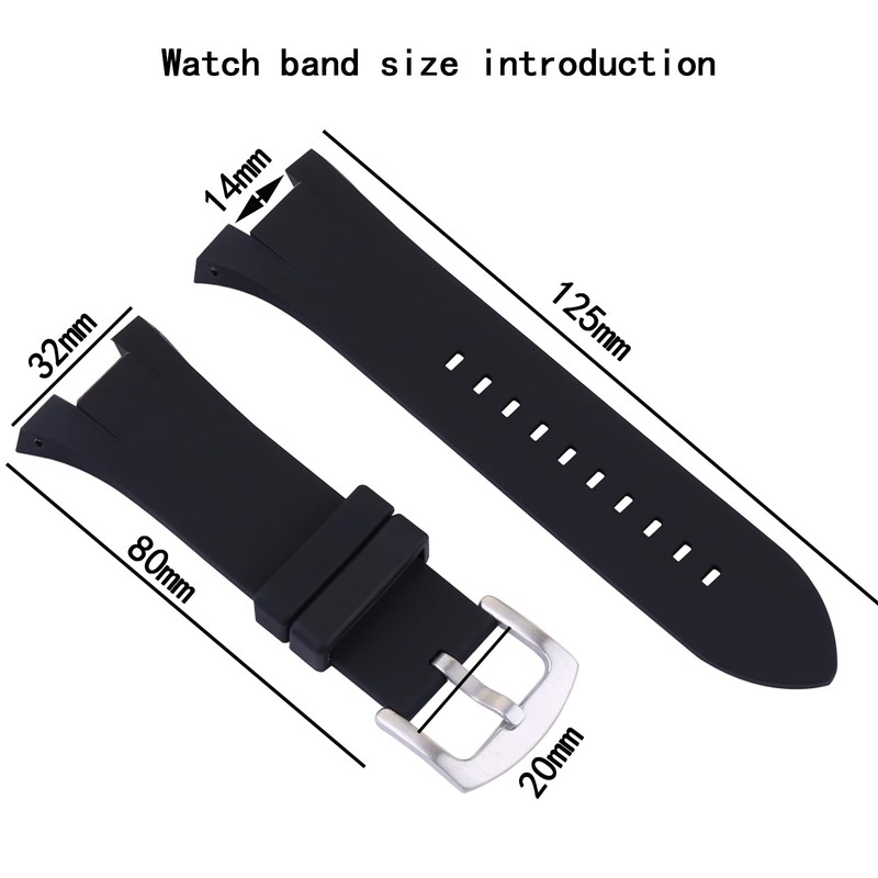 Czjiaqh Men's rubber watch band Buckle compatible with Armani AX1040