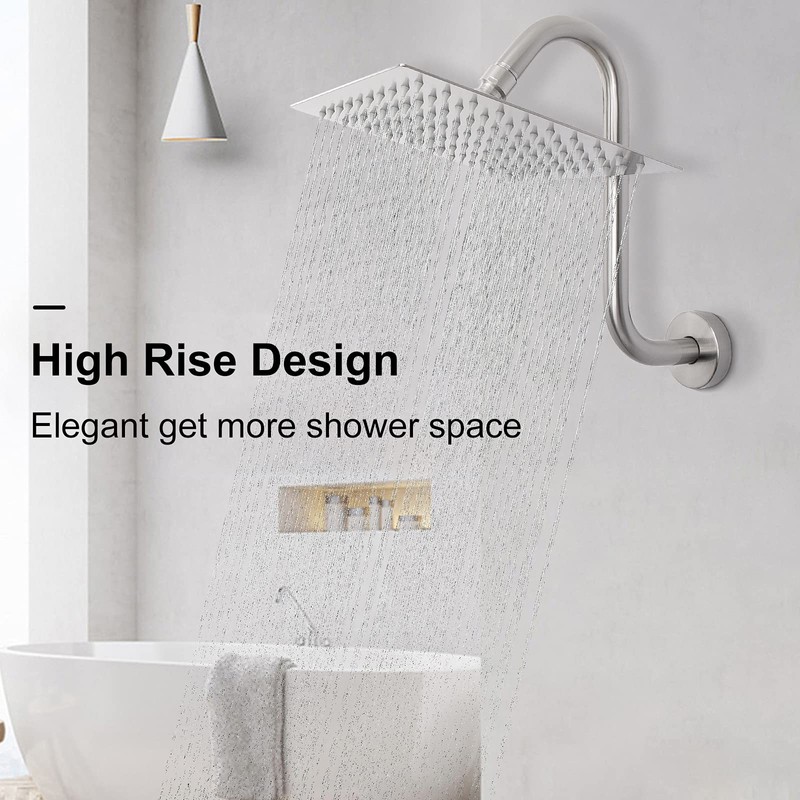 Nearmoon S Shaped Shower Head Riser Pipe, Shower Head Extender