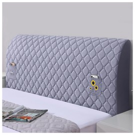 WAYUTO Stretch Bed Headboard Cover with Pockets Bed Headboard Protector Bed Headboard Slipcover Bed Headboard Covering for Bedroom Decor Gray, King
