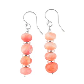 GEMSPLACE Orange Opal Dyed Beaded Dangle Earring For Women, Birthstone October Jewelry, Gift for Her (Orange Opal Dyed)