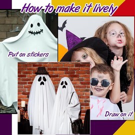 DesiDear Halloween Costume, Ghosts, Halloween Hair Clips, 2 x Hair Clips, Cosplay Costume, One Piece, For Disguise, Ghost, Dracula Ghost, Parent and Child (M, A)