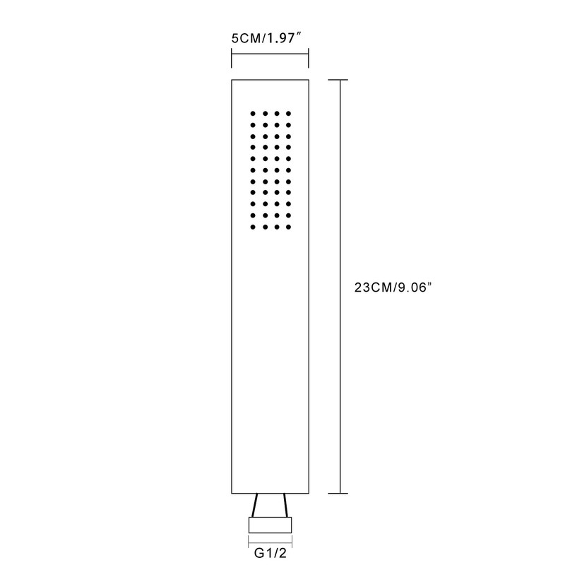 JOHO Hand Shower Head Stainless Steel Square Shower Head Water-Saving