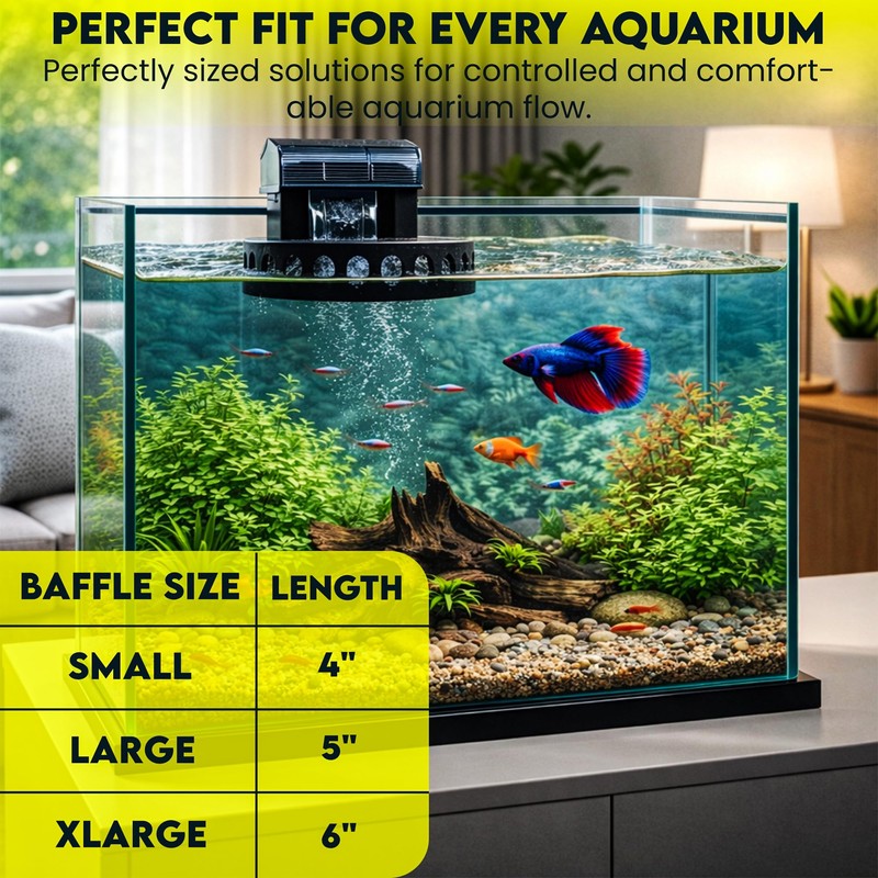 3DAquaticSolutions Aquarium Filter Baffle, Universal HOB Filter Compatible, Slow Flow