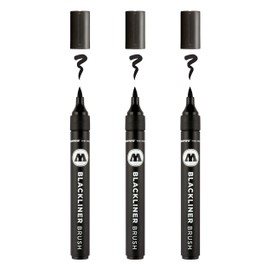 Molotow Blackliner Black Marker Brush - MO200486, Black