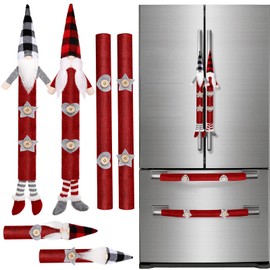 Honeydak Gnome Christmas Refrigerator Protector Handle Covers Set of 6, Cute Gnome Kitchen Appliance Handle Covers Swedish Christmas Decorations for Microwave Oven Dishwasher Fridge Door New Year