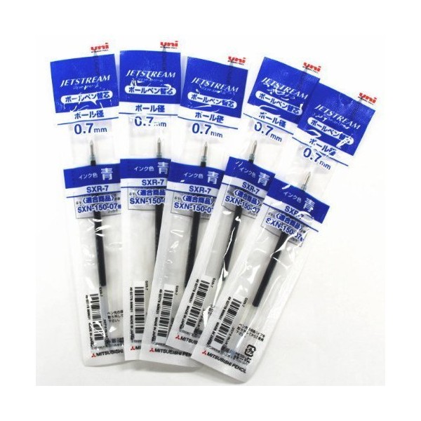 Uni-ball Jetstream Fine Point Roller Ball Pens Refills for Standard Pen Type -0.7mm-blue Ink-value Set of 5