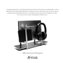 Native Titan Ergonomic Aluminum Laptop/Notebook Riser Stand & Organizer