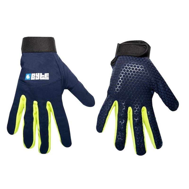 BYTE SKIN HOCKEY GLOVES NAVY LIME (MEDIUM)