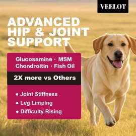 Veelot Best for Dogs Hip and Joint Supplement Chews,Glucosam