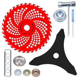 25,4 cm x 3 Zähne Unkrautfresser, 22,9 cm x 36 Zähne, Hartmetallbestückte Freischneiderklingen, mit 15 Universal-Adapter-Kit