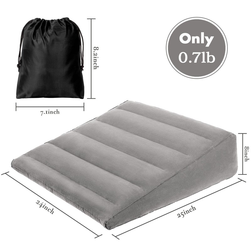 Inflatable Wedge Pillow for Sleeping, Portable Travel Wedge Pillow for
