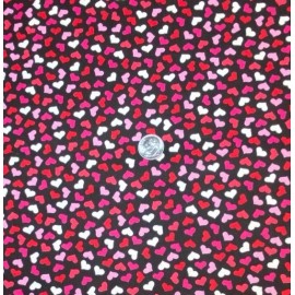 Brothers & Sisters Red & Pink Hearts on Black Fabric by Brothers & Sisters, BTHY, Valentine Print