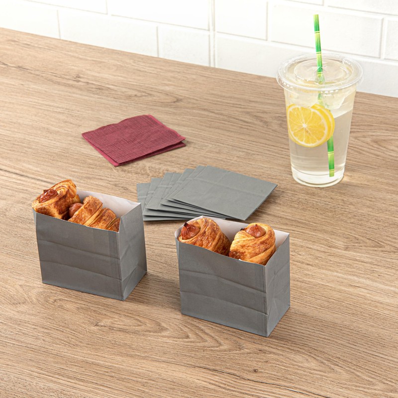 Bag Tek Gray Paper Small Snack Bag - 3 3/4"