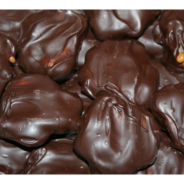 Dark Chocolate Pecan Caramel Clusters , No-Melt Guarantee (1 Pound)