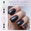 Born Pretty UV Nagellack Glitzer Schwarz Reflektierendes Gel Nagellack UV