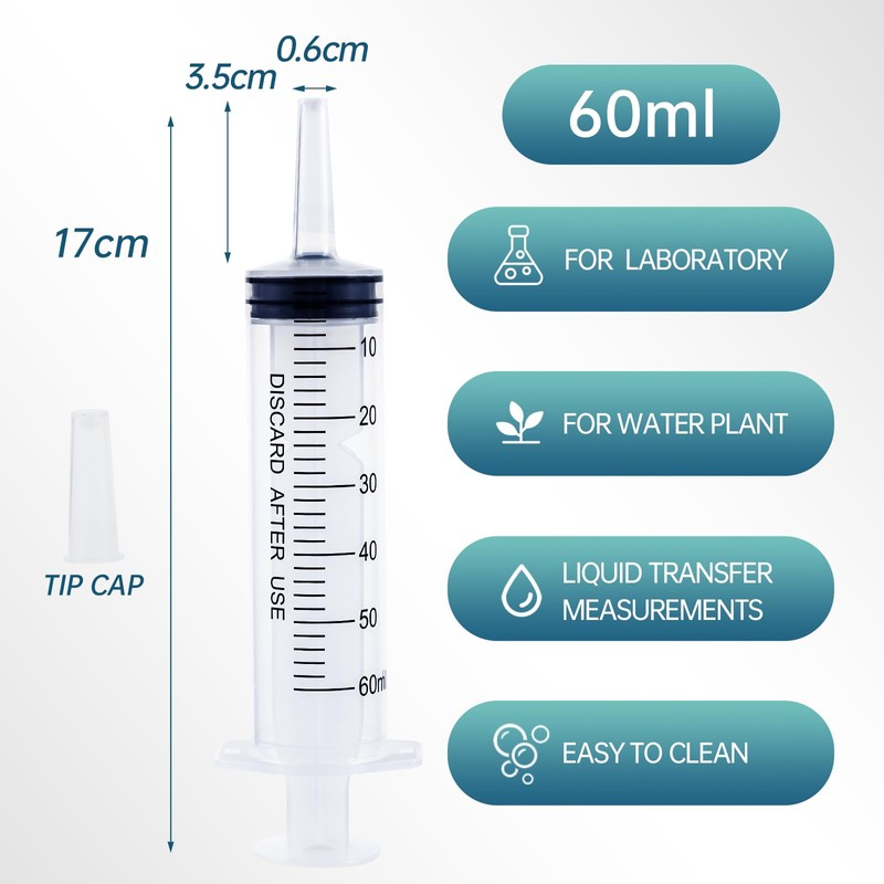 Gufastoe Pack of 12 60 ml Syringes with Protective Caps