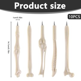 OUDQFCJ Ballpoint Pens 0.7 mm Black Ink Creative Novelty Bone Shape Pens for Doctor Nurse Friends or Student etc. Pack of 10