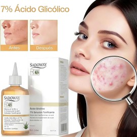 Ácido Glicólico 7% Toning Solución: 240ml Exfolia Rejuvenecimiento Tonificante Para Manchas Y Acné - Acid glicolico tónico reafirmante tonificante y facial para piel grasa despigmentante (240ML)