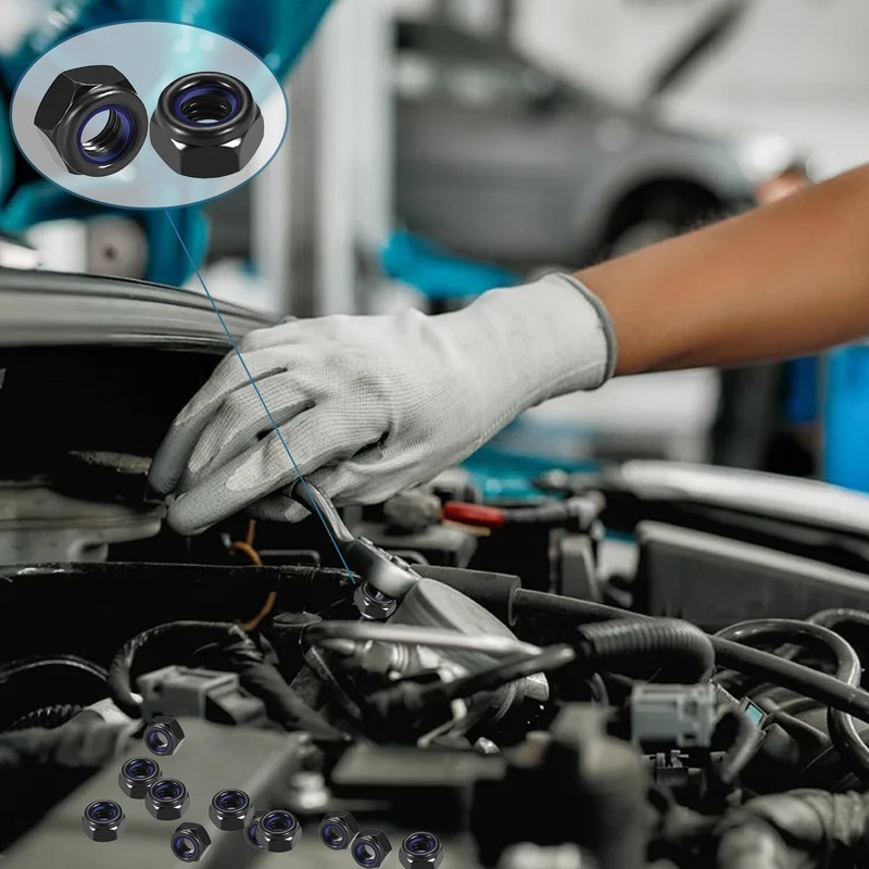 qingmeng Hex Nuts M4, Pack of 50 Nut M4 Black,