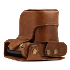 MegaGear Ever Ready Genuine Leather Camera Case compatible with Leica Q-P, Q (Typ 116) - Brown