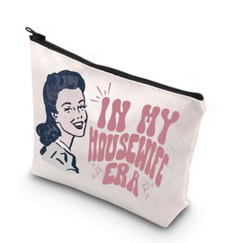 WCGXKO Retro Style Housewife Gift Sarcastic Housewife Cosmetic Bag Funny Gift for Mom Retro Sassy Housewife Gift (Housewife Era CA)