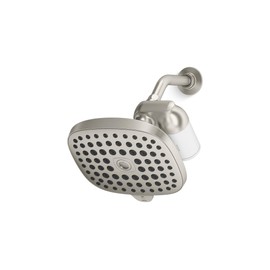KOHLER R24670-G-BN Aquifer Filtered Showerhead with Water Filter System, Multifunction Shower Head with Filters Combo Kit for Skin and Hair, Vibrant Brushed Nickel