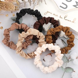 Amabro Pack of 12 Small Satin Hair Bobbles Elastic Hair Bobbles Ponytail Holder Soft Hair Bobbles Comfortable Hair Bobbles Thin Painless Hair Accessories for Women Girls