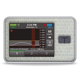 Honeycomb Effect / Structure Sticker for Tandem Thin X2 Insulin Pump silver grey