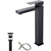 Bathroom Sink Faucet, Matte Black Tall Vessel Sink Faucet, Single