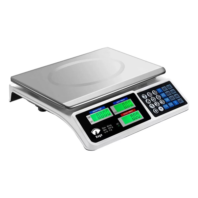 Raganet Bascula Digital 40 Kg Comercial Pantalla Lcd Función Tara